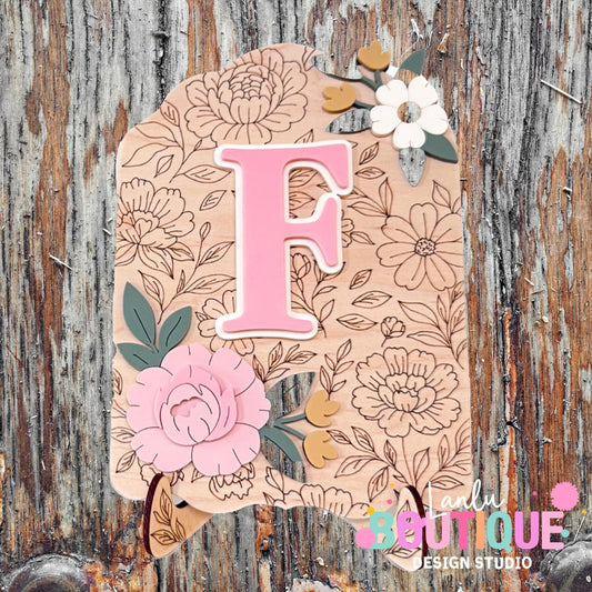 Floral Initial Arch Decor