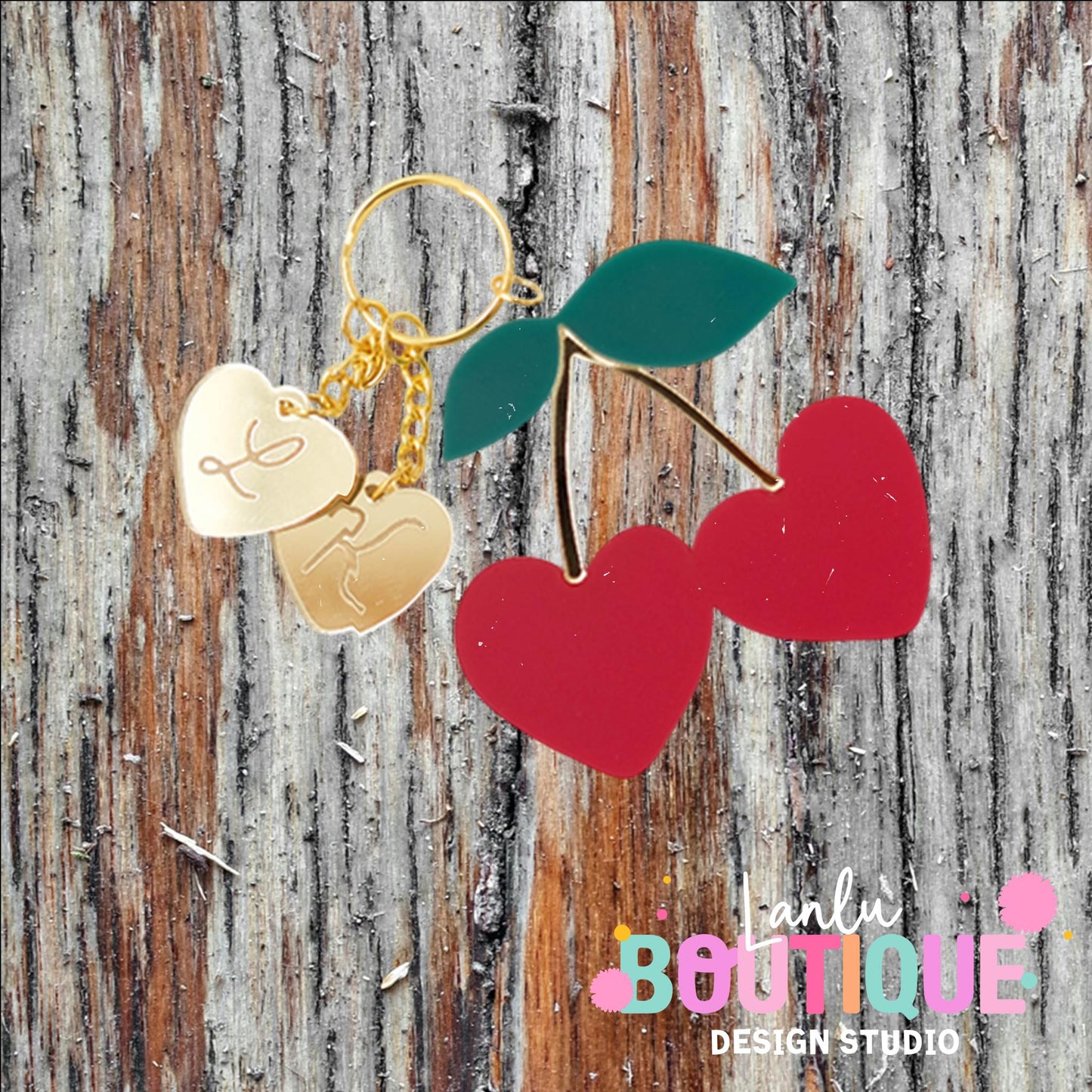 Charming Heart Cherry Keychain - Cute Fruit Design - Perfect Valentine Gift, Unique Accessory