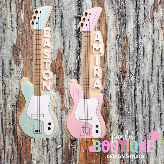 Guitar Ornament for Music Lovers | Custom Name Christmas Gift | Handmade Holiday Decor