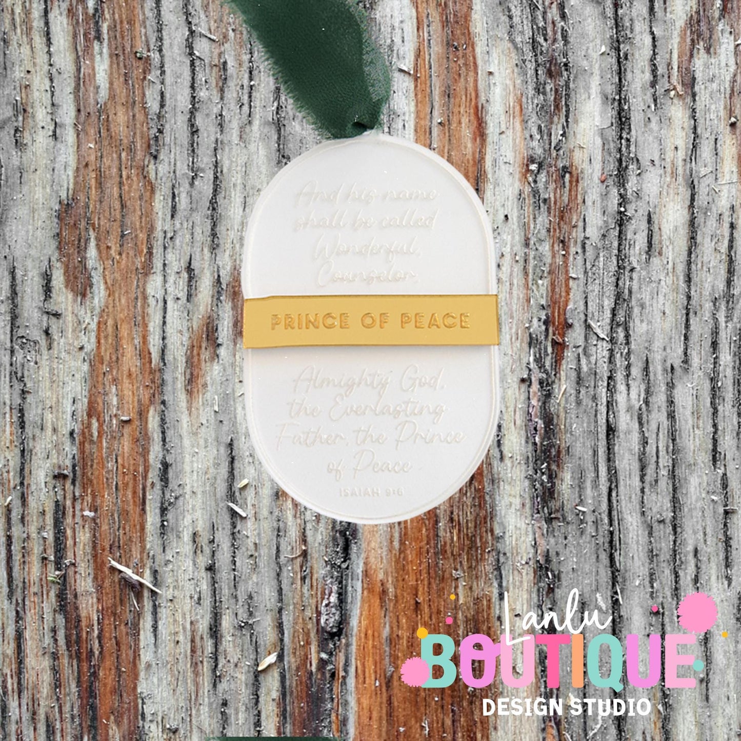 Handcrafted Prince of Peace Scripture Ornament - Elegant Christian Christmas Decoration
