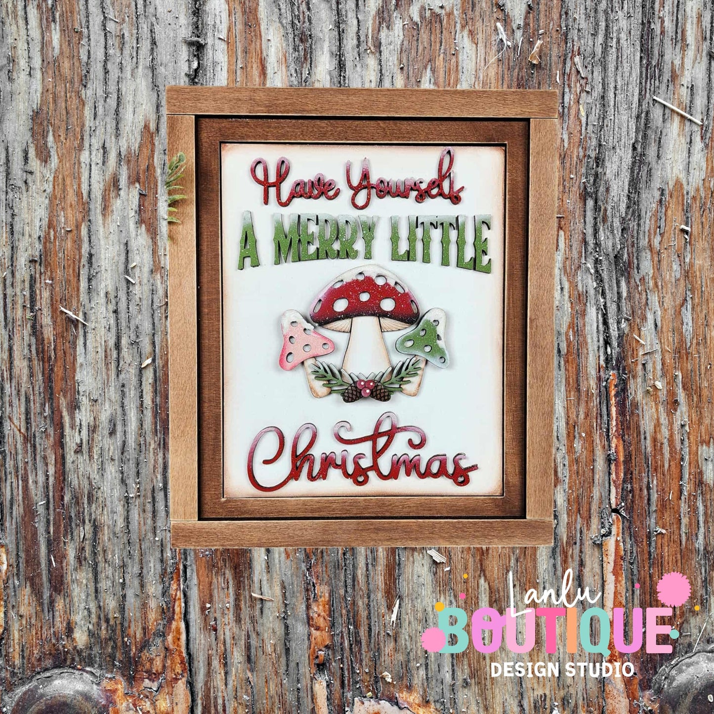 Mushroom Christmas Wall Decor - Festive Holiday Art for Home