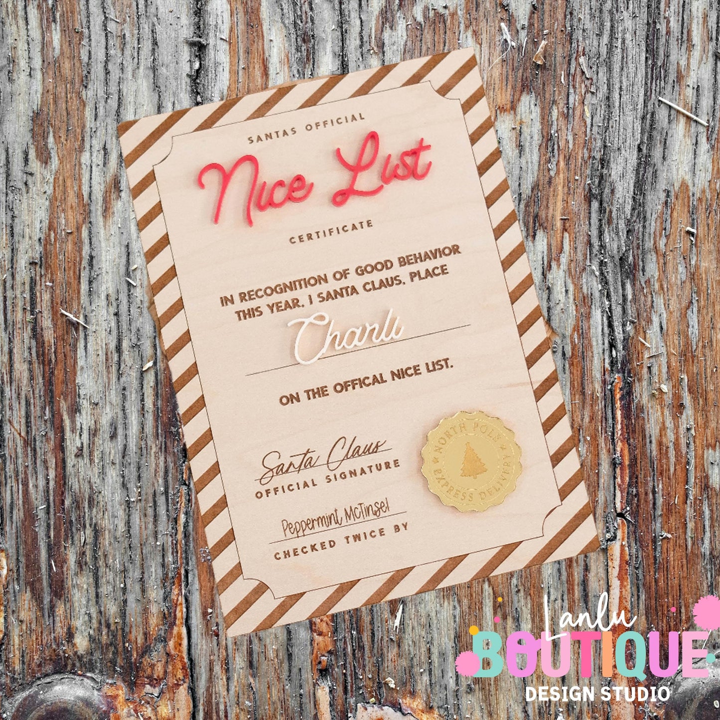 Santa's Nice List Certificate - Festive Christmas Decor for Holiday Cheer