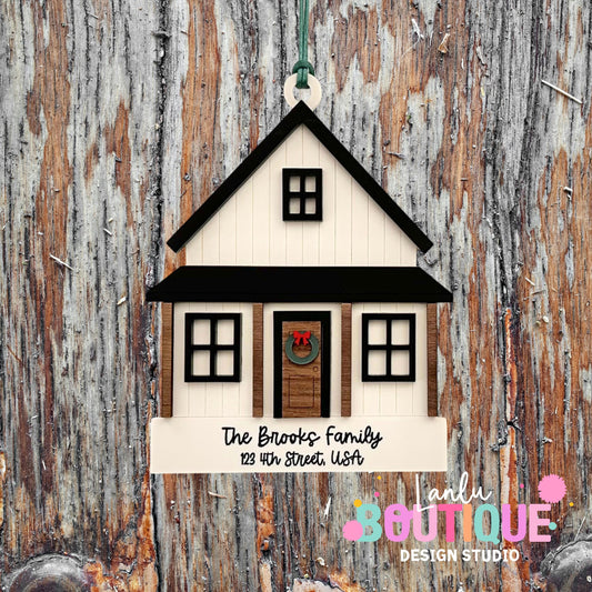 Farmhouse Christmas Ornament – Custom Holiday Decoration for Home and Family Celebration