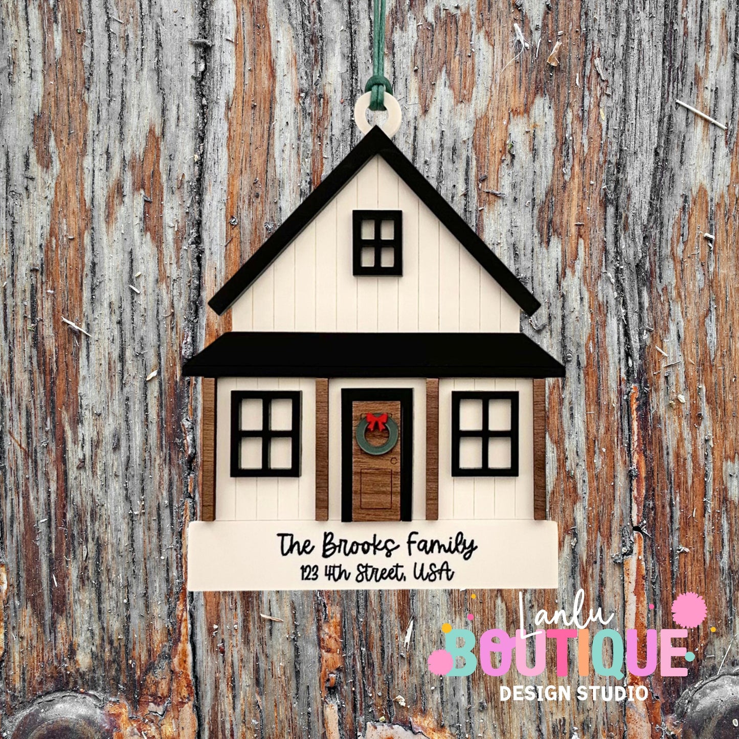 Farmhouse Christmas Ornament – Custom Holiday Decoration for Home and Family Celebration