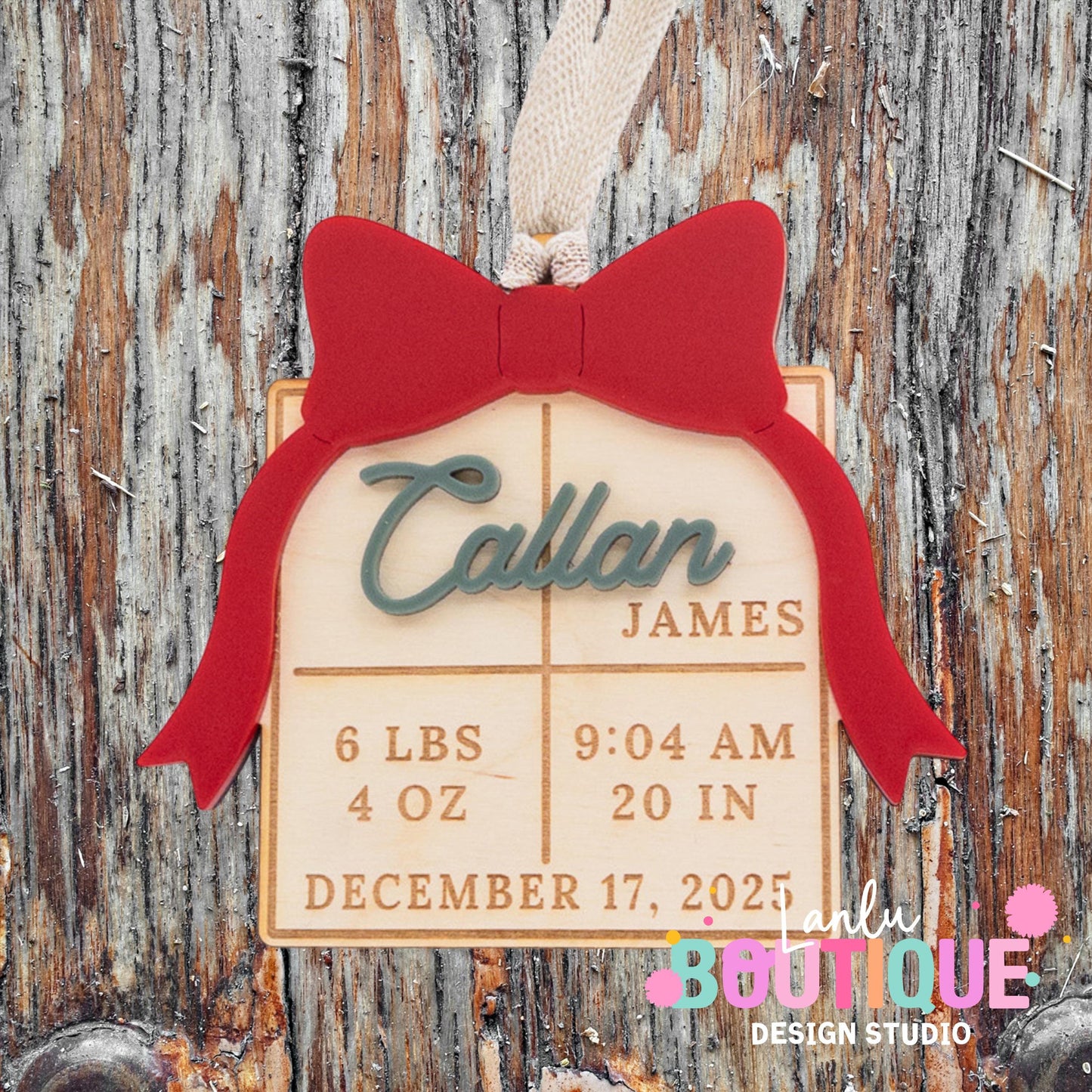 Santa's Birth Stats Ornament - Custom Baby Keepsake for Christmas 2023