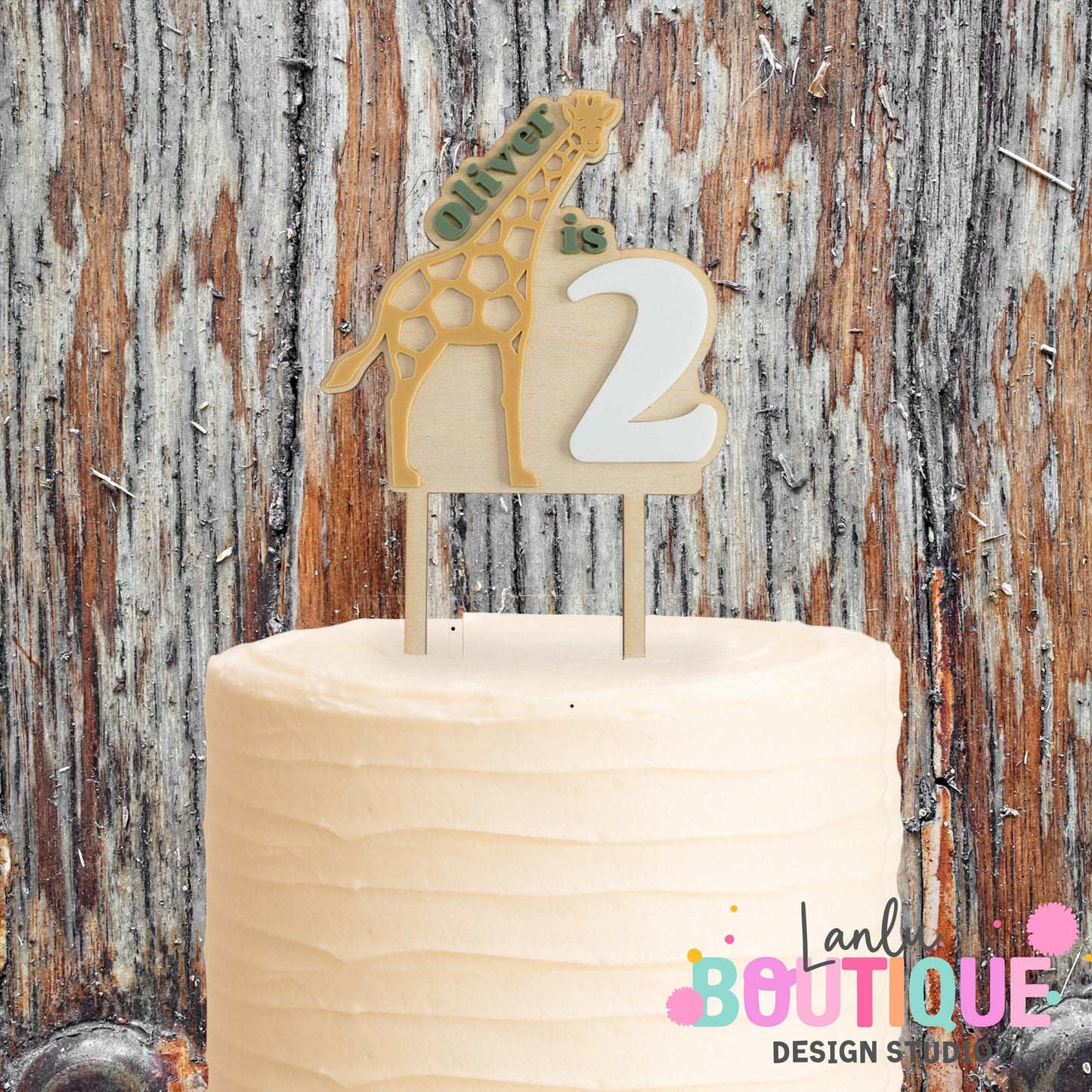 Giraffe Birthday Cake Topper - Customizable Party Decoration for Kids' Special Day