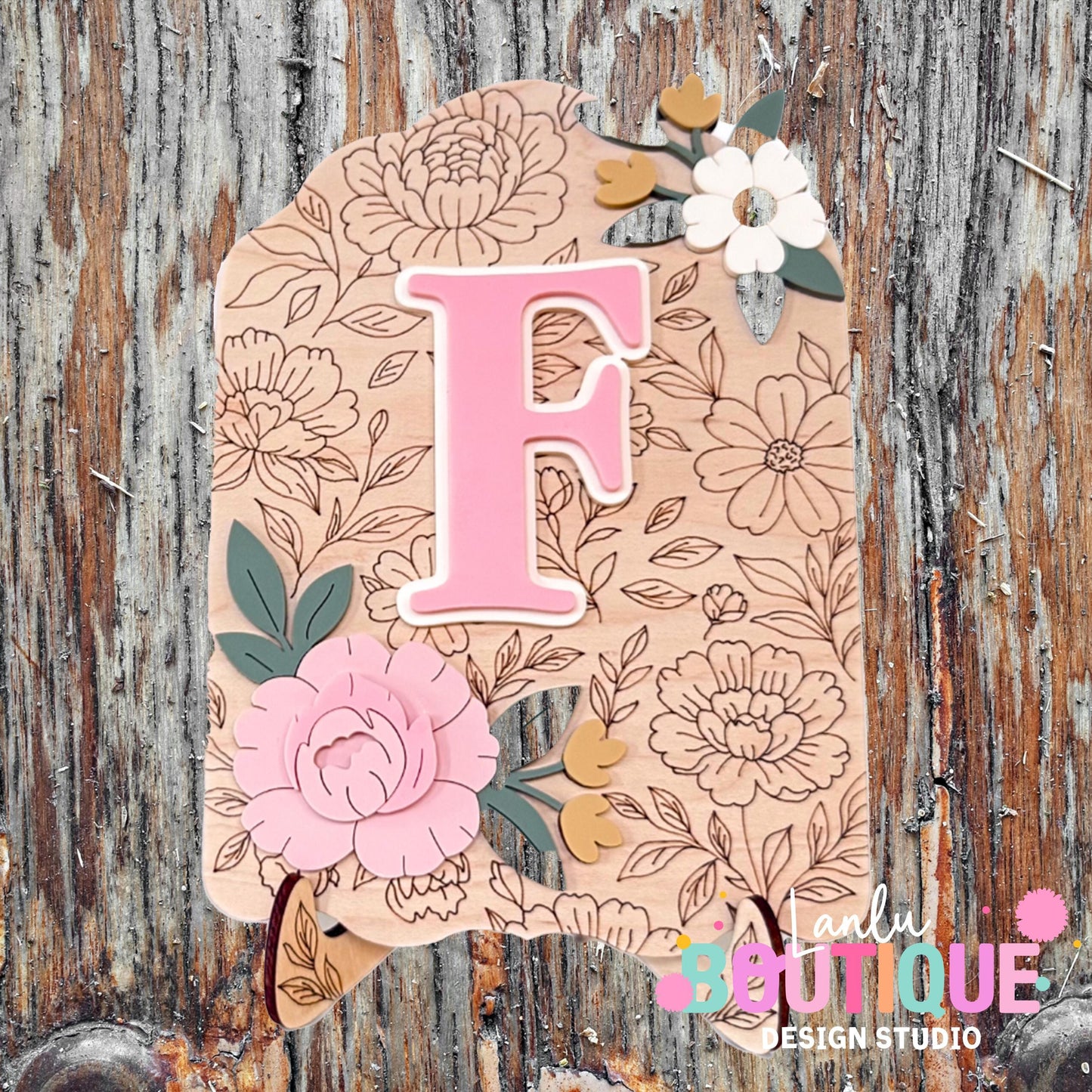 Floral Initial Arch Decor