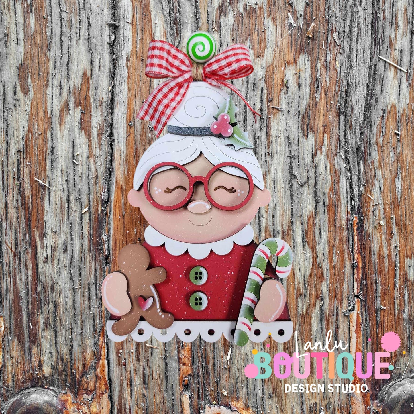 Mrs Claus Christmas Ornament | Layered Cookies Design | Homemade Holiday Decor