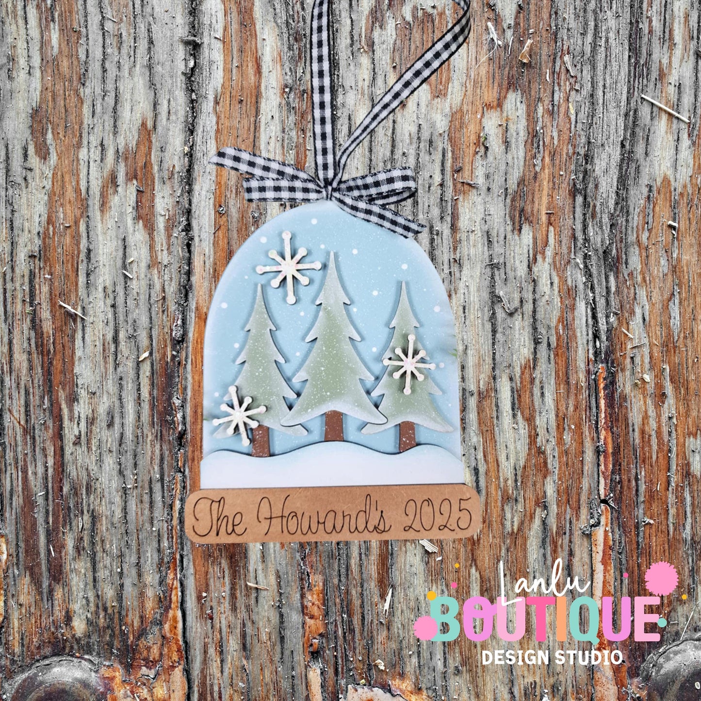 Tree Snow Globe Ornament - Personalized Custom Christmas Decoration Gift