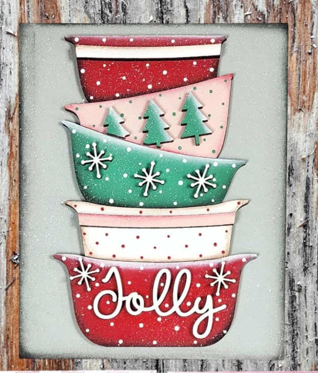 Christmas Wall Decor Set - Baking Spirits Bright Holiday Cheer Ornaments