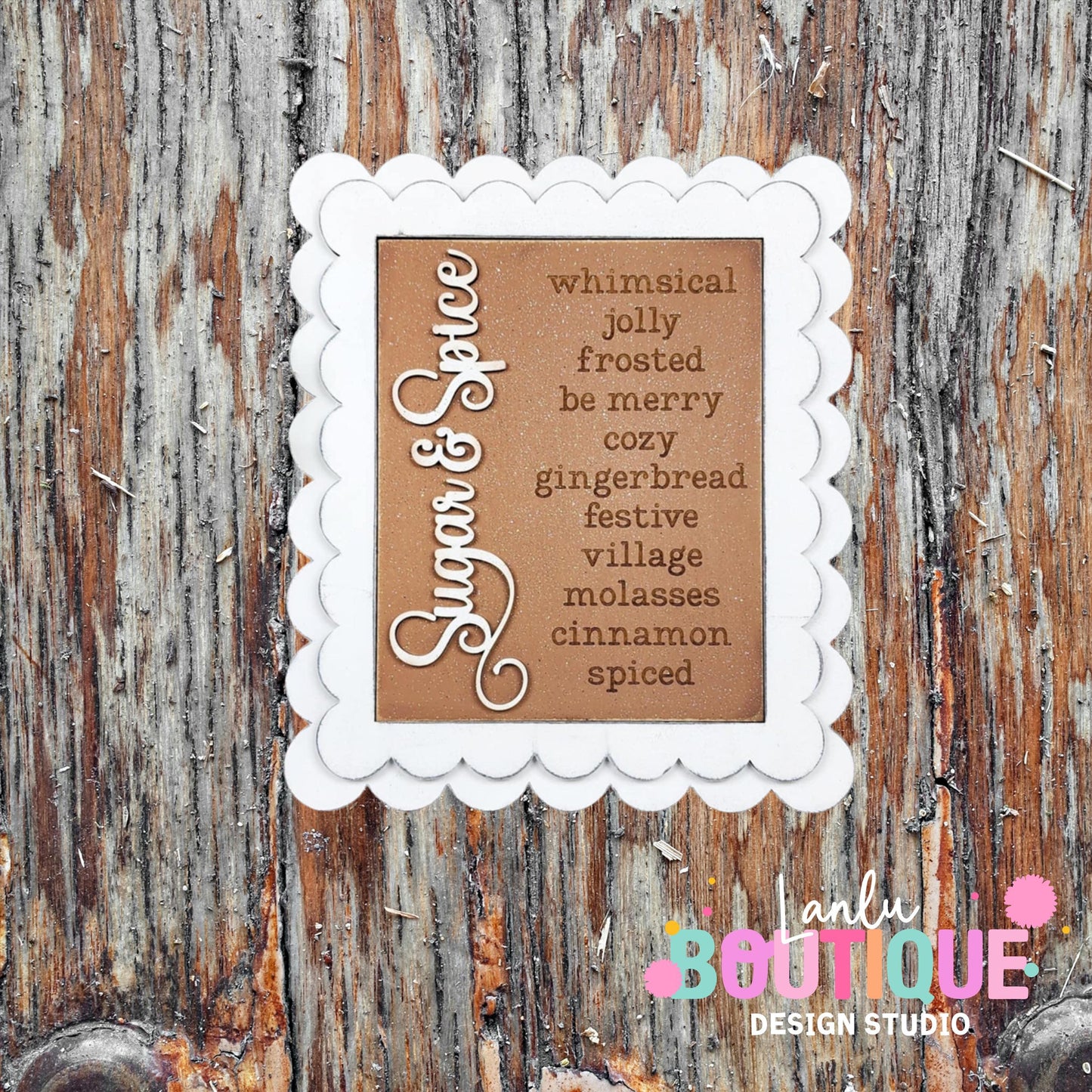 Christmas Wall Decor | Sugar & Spice Festive Sign | Cozy Holiday Decoration