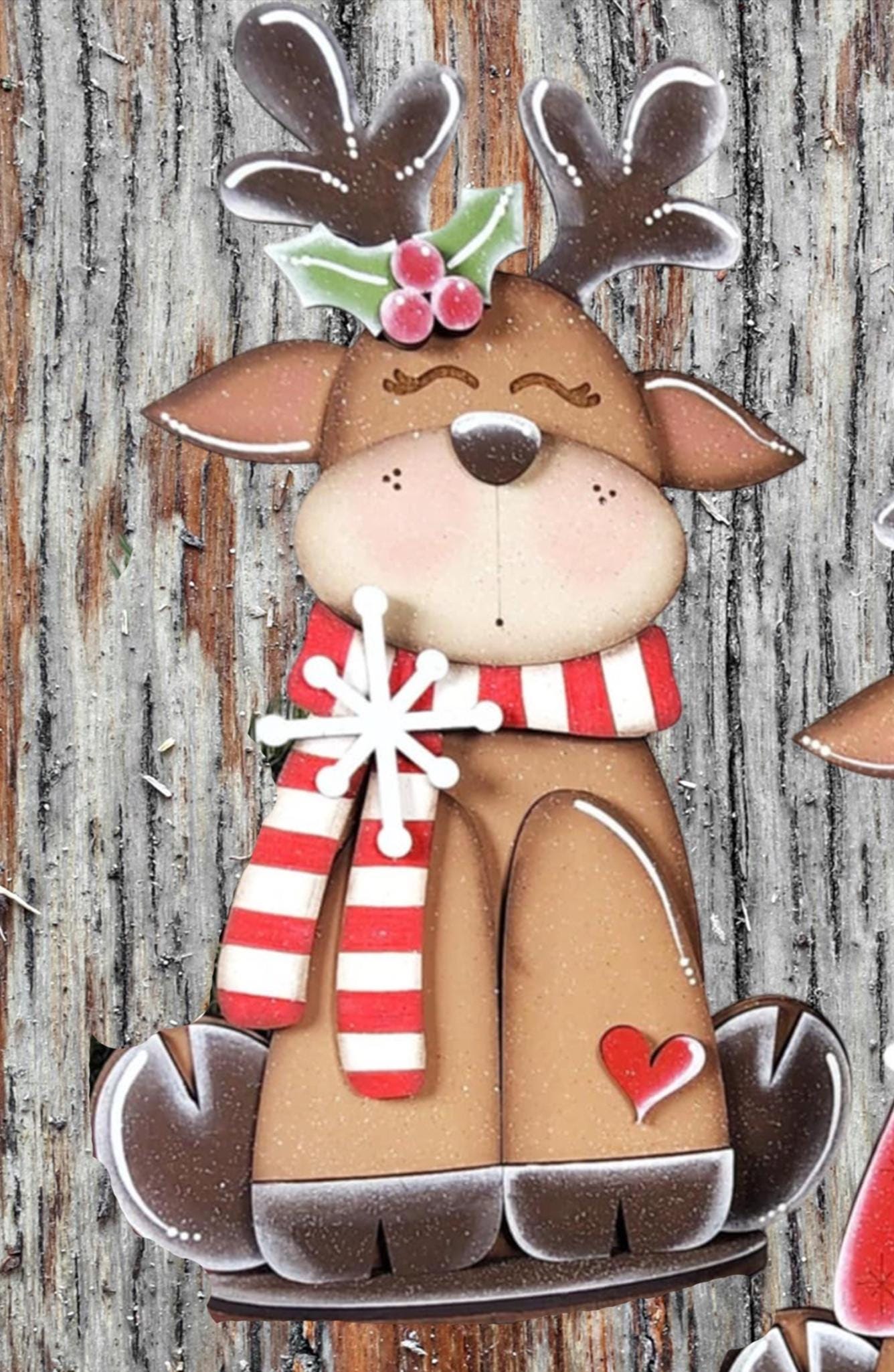 Reindeer Shelf Sitter |  Handmade Christmas Decoration
