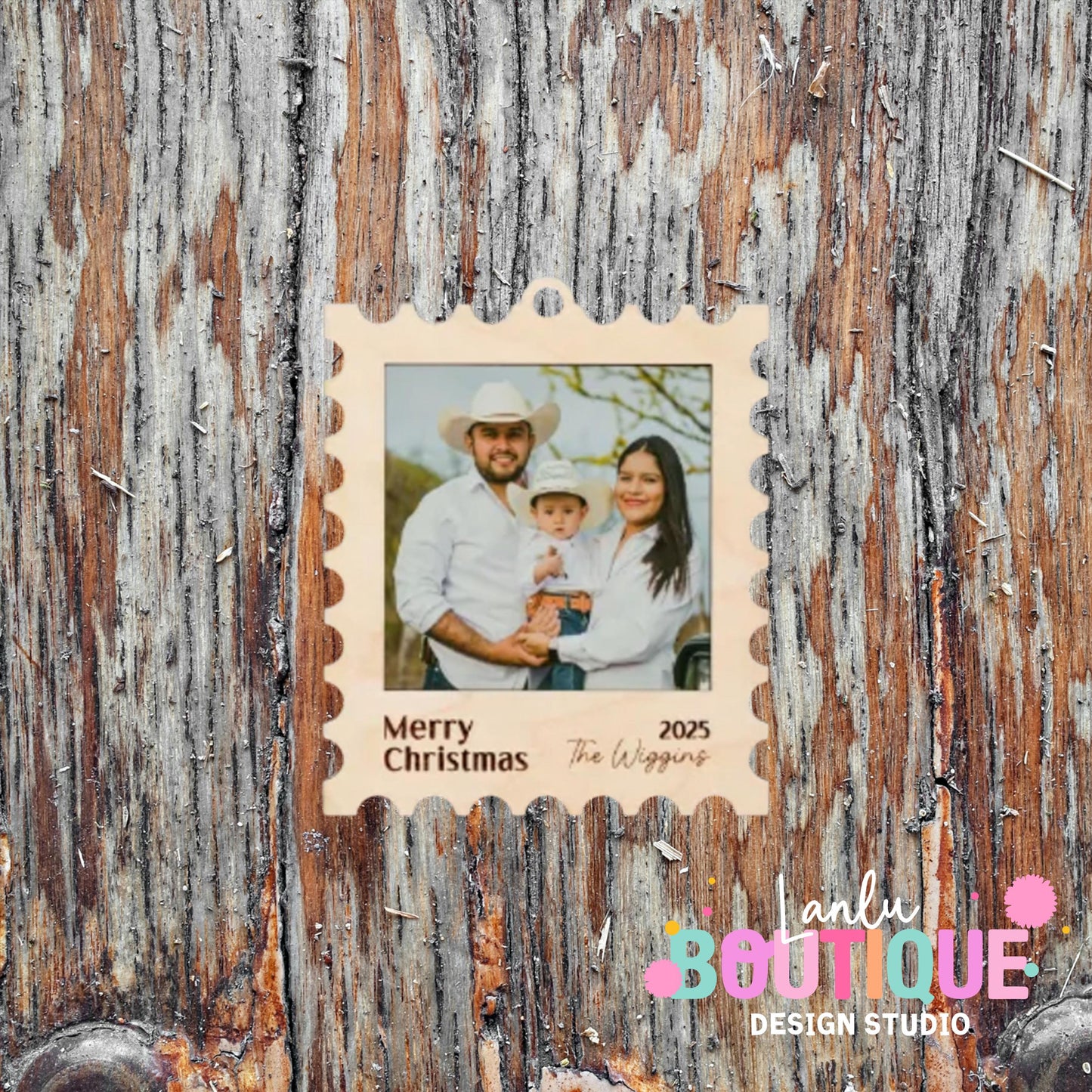 Christmas Ornament - Custom Photo Post Stamp Design for Holiday Decor 2023