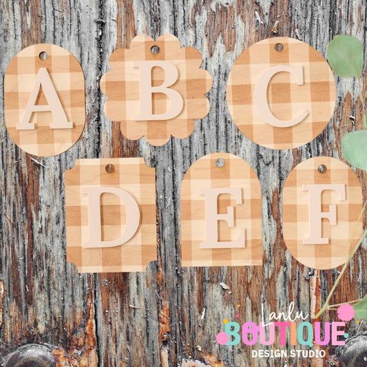 Wooden Alphabet Ornaments - Rustic Decor - Personalized Letter Tags - Nursery Decor - Custom Gift Idea