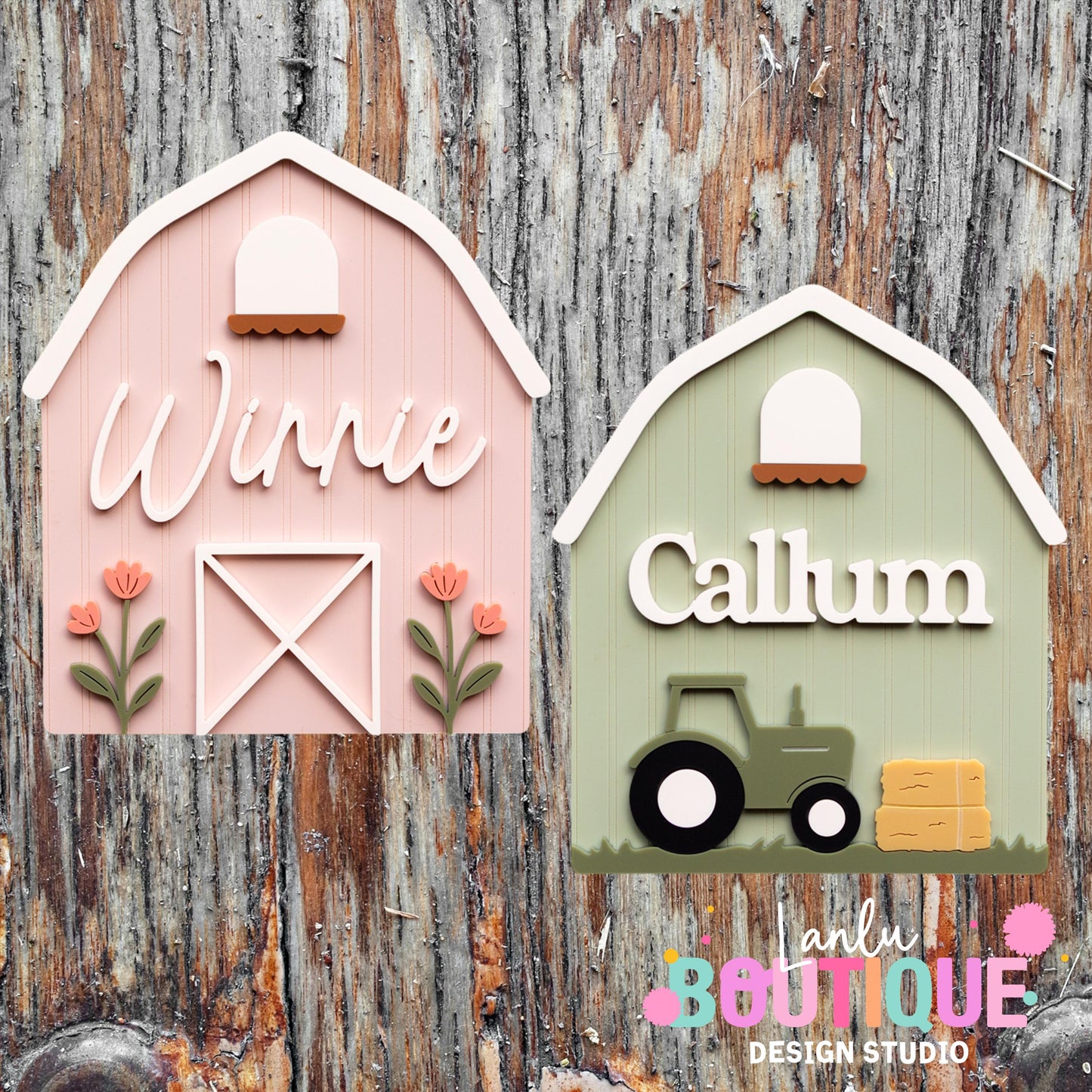 Wooden Barn Name Arch Decor - Custom Rustic Wall Art for Home, Nursery, Kids Room