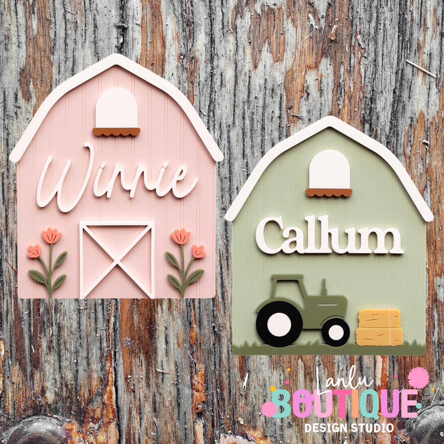 Wooden Barn Name Arch Decor - Custom Rustic Wall Art for Home, Nursery, Kids Room