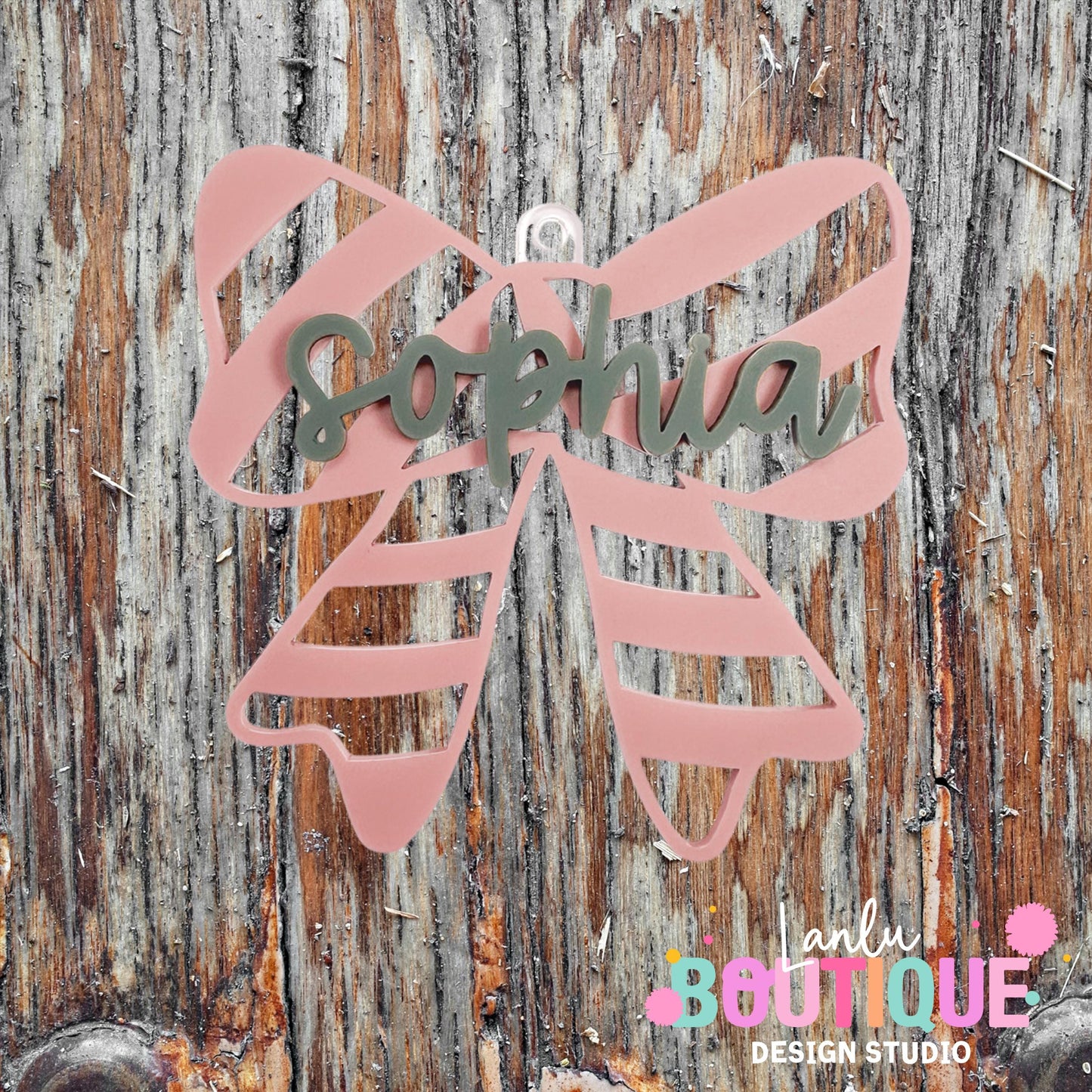 Bow Ornament Custom Name Decoration - Ideal Gift for Holidays, Birthdays, Baby Showers