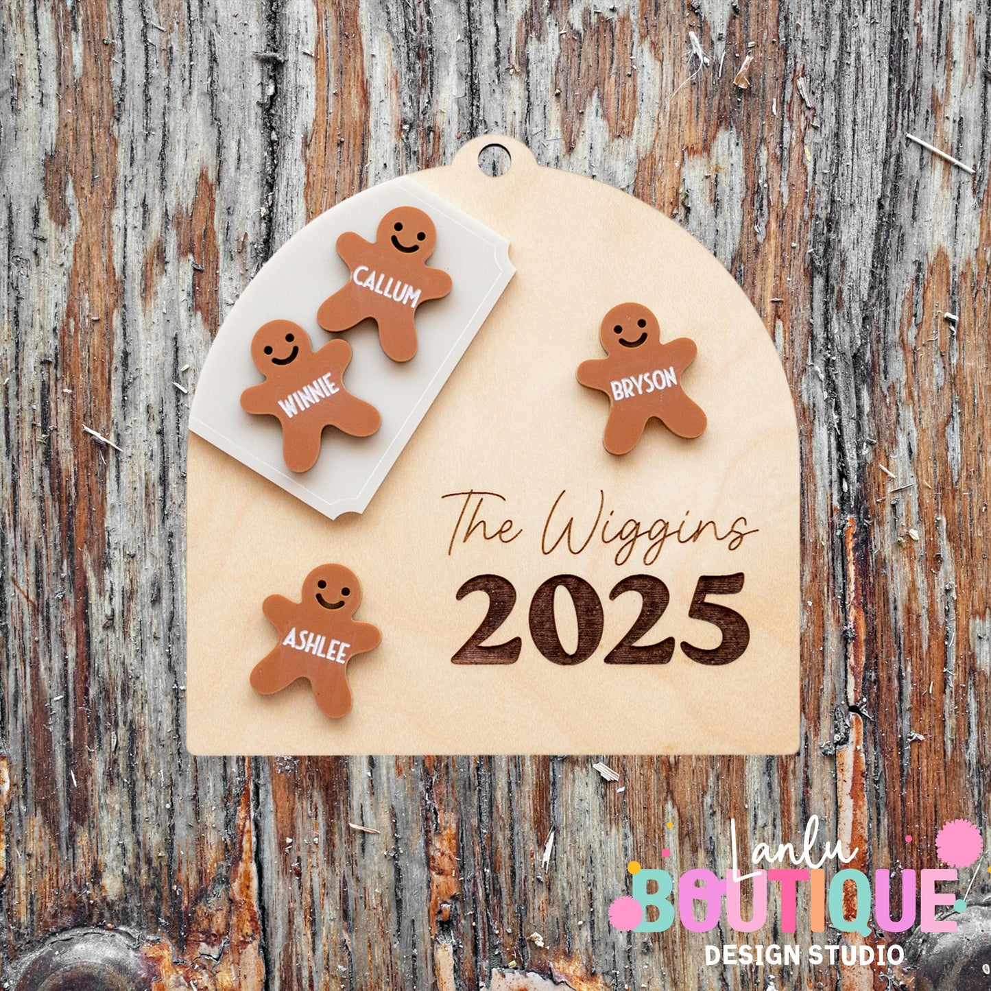 Gingerbread Family Last Name Ornament - Custom Christmas Decoration 2025