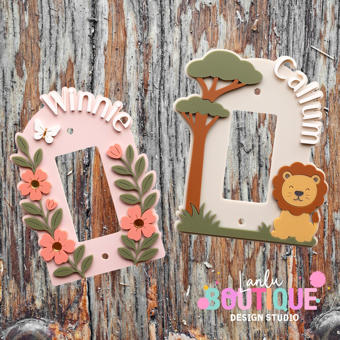Lion and Tiger Switch Plate Cover for Nursery Room Decor | Custom Kids' Light Switch Plate