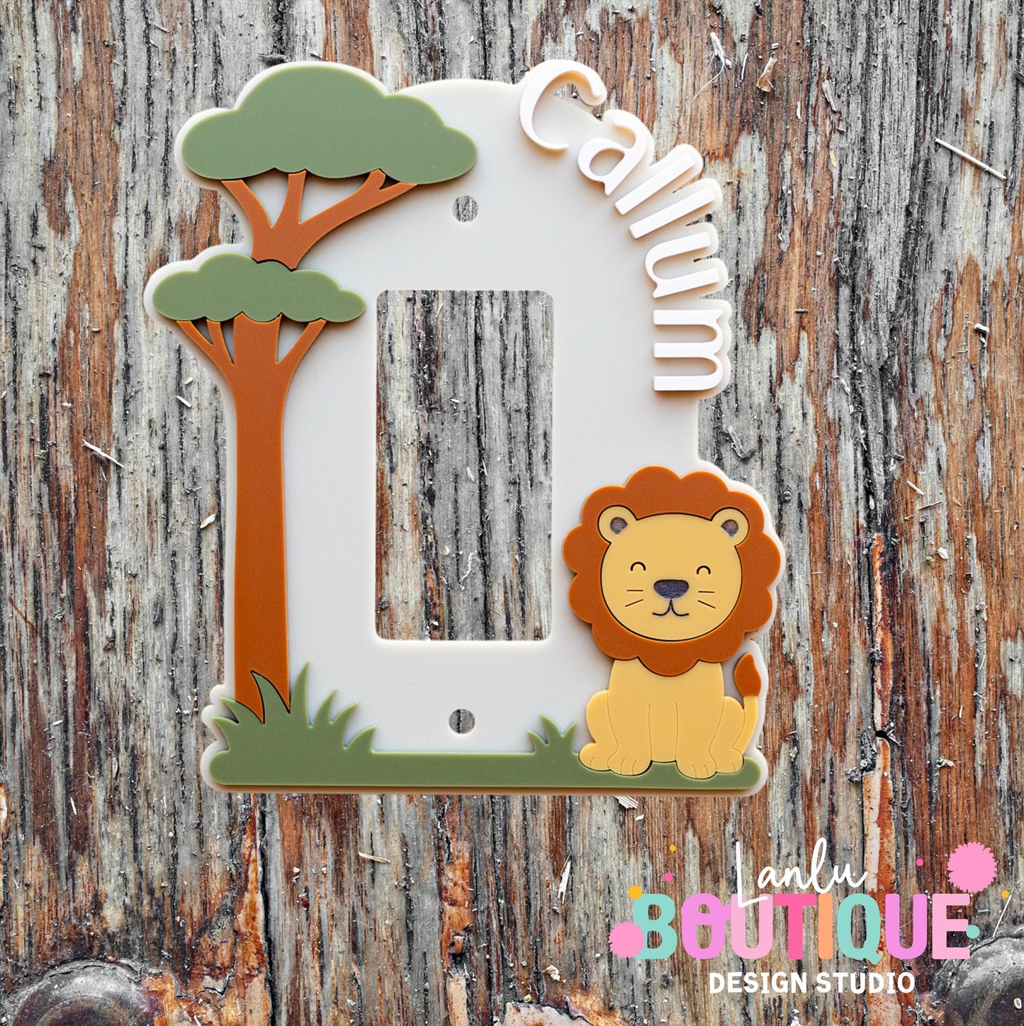 Lion and Tiger Switch Plate Cover for Nursery Room Decor | Custom Kids' Light Switch Plate