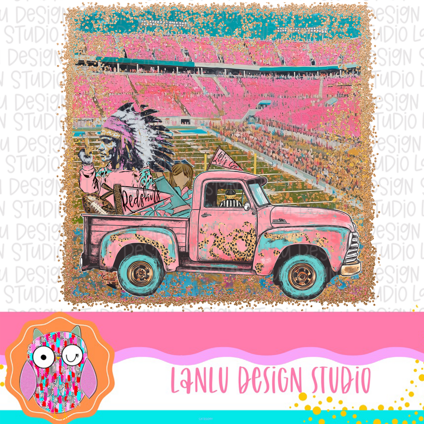 Preppy Tailgates & Touchdowns Stadium Mascot PNG