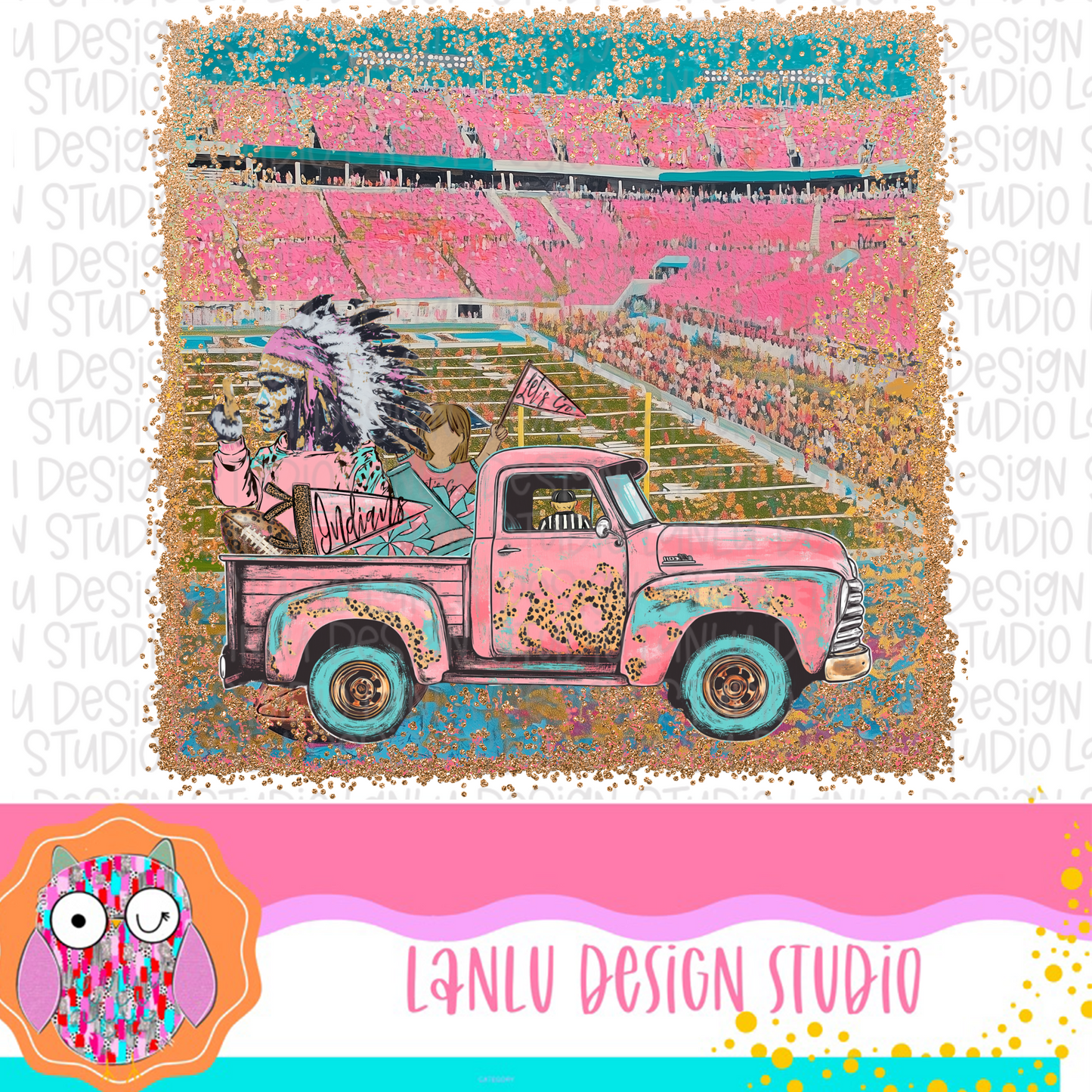 Preppy Tailgates & Touchdowns Stadium Mascot PNG