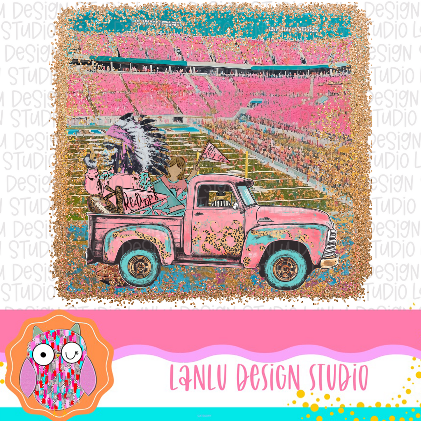 Preppy Tailgates & Touchdowns Stadium Mascot PNG