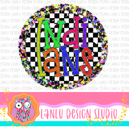 Preppy Brights Checkered Mascot PNG | Indians I