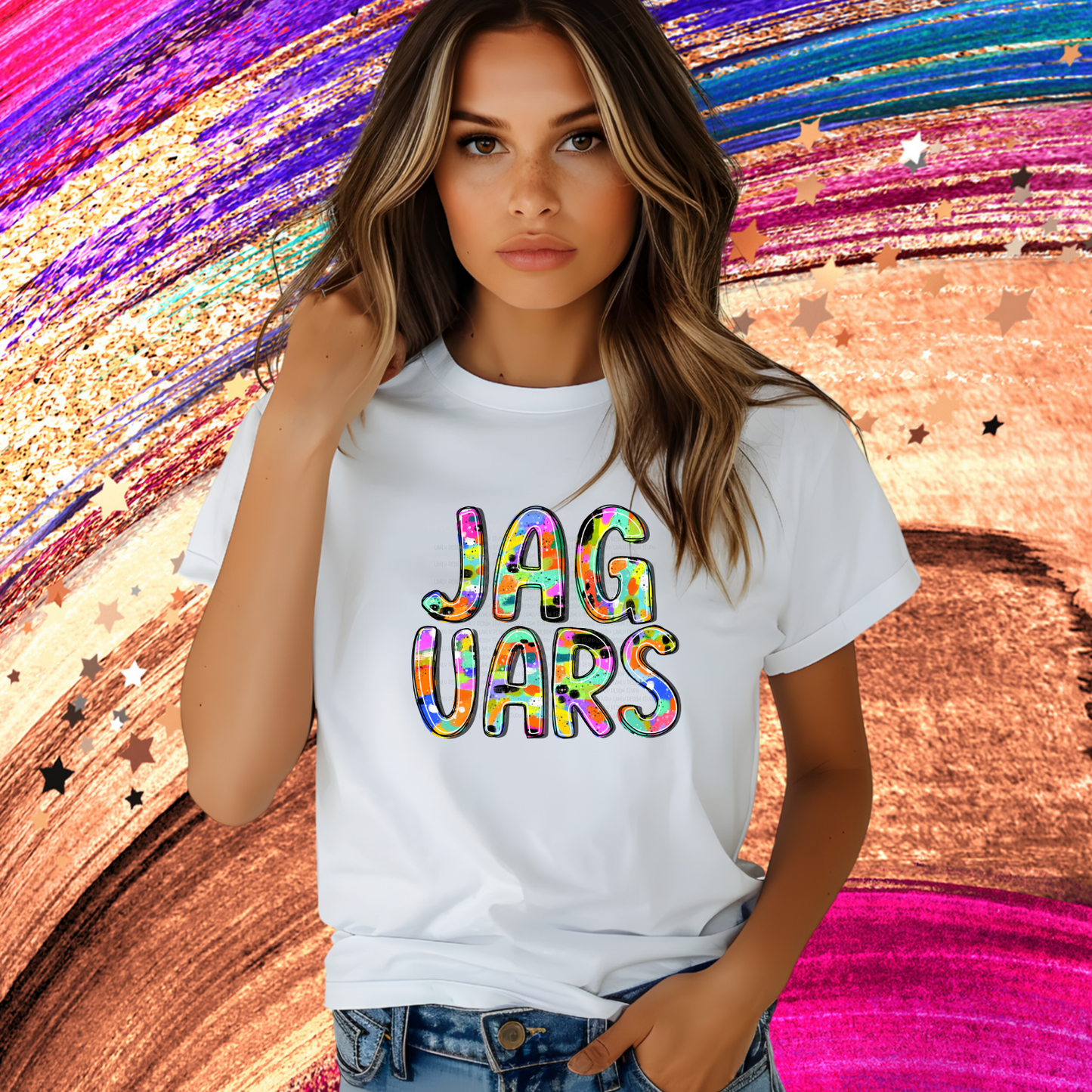 ABSTRACT PAINT MASCOT TEE | JAGUARS