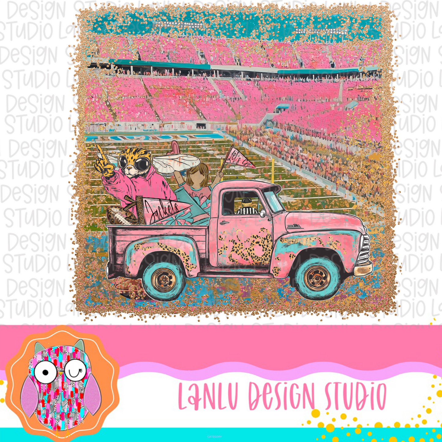 Preppy Tailgates & Touchdowns Stadium Mascot PNG