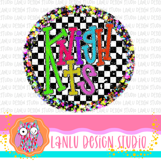 Preppy Brights Checkered Mascot PNG | Knights