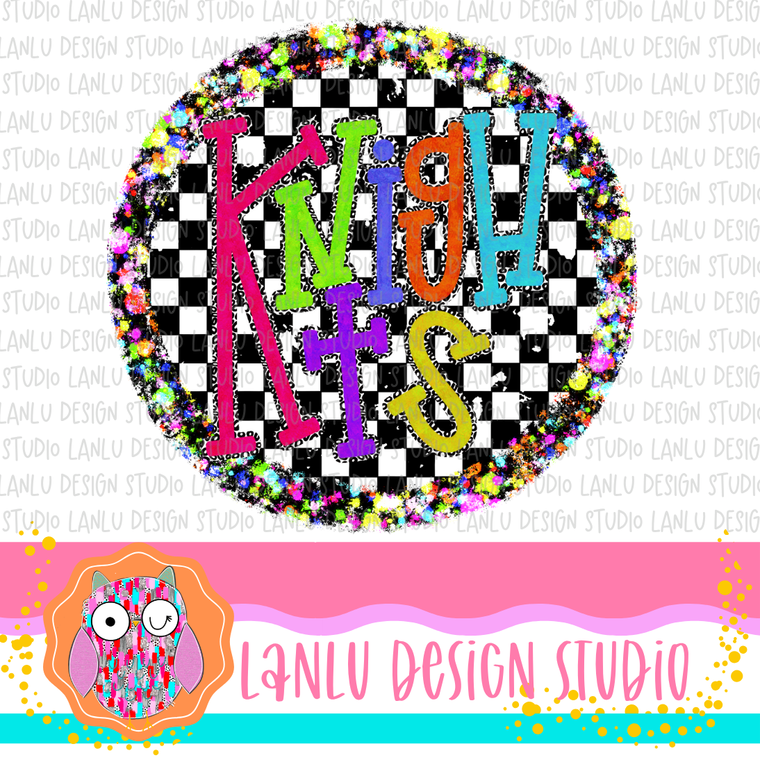 Preppy Brights Checkered Mascot PNG | Knights II