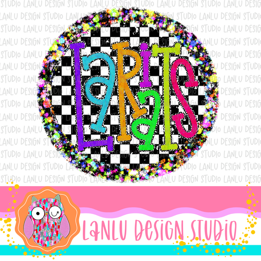 Preppy Brights Checkered Mascot PNG | Lariats