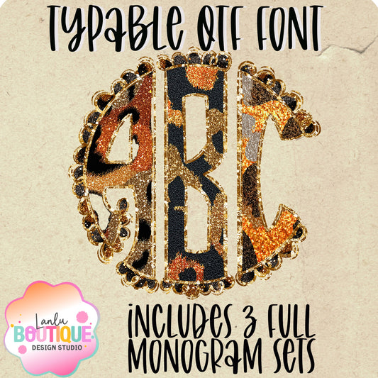 Leopard Drag & Drop Monogram Set of 3