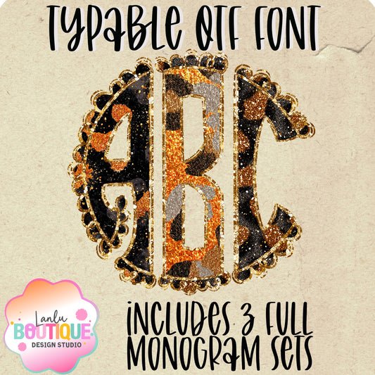 Leopard II Drag & Drop Monogram Set of 3