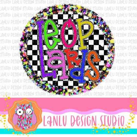 Preppy Brights Checkered Mascot PNG |Leopards I