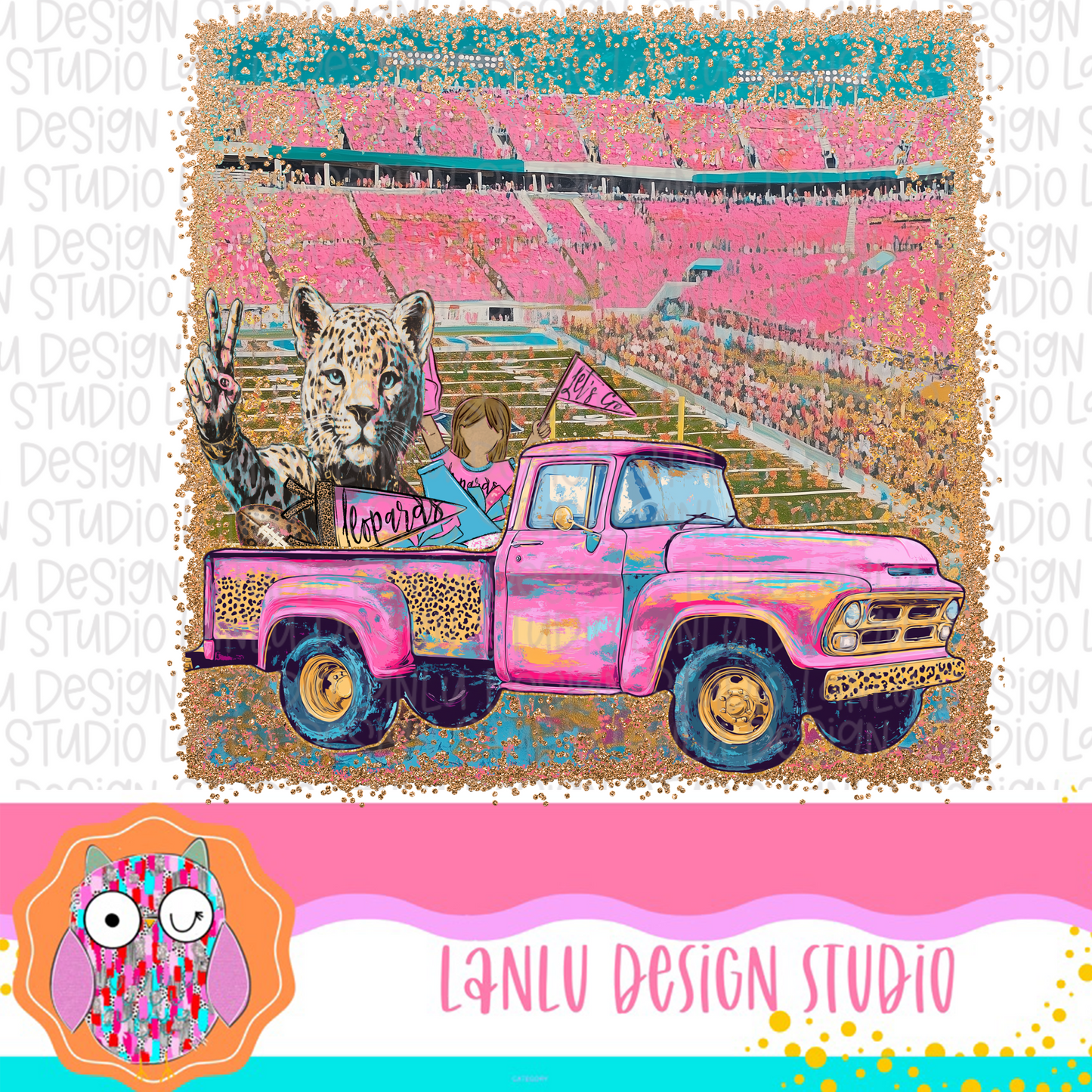 Preppy Tailgates & Touchdowns Stadium Mascot PNG