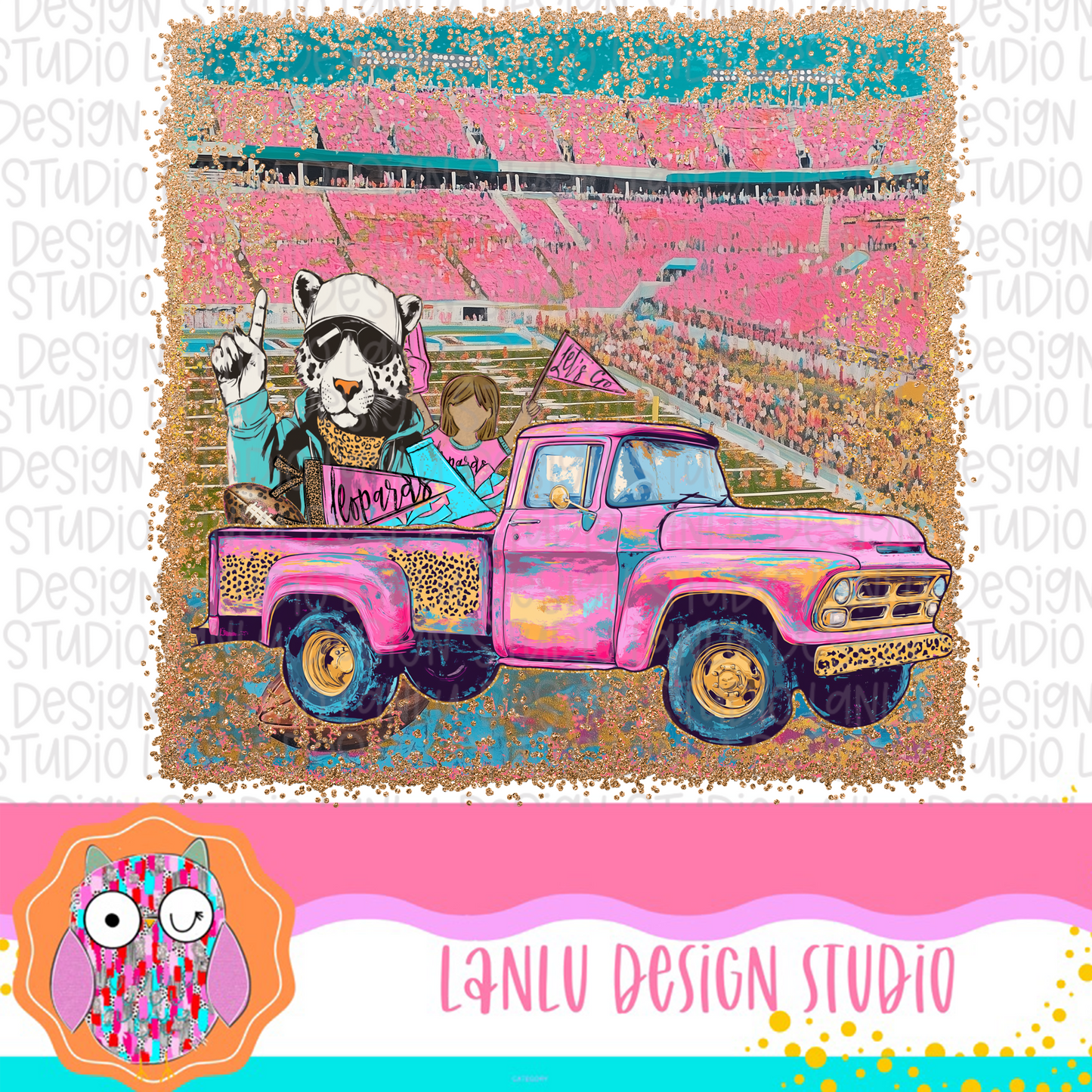 Preppy Tailgates & Touchdowns Stadium Mascot PNG