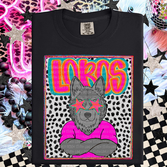 LOBOS PREPPY MASCOT PORTRAIT TEE | TEAM SPIRIT| GAME DAY