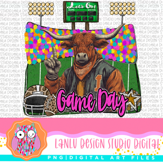 Game Day Preppy Touchdowns Stadium Mascot PNG
