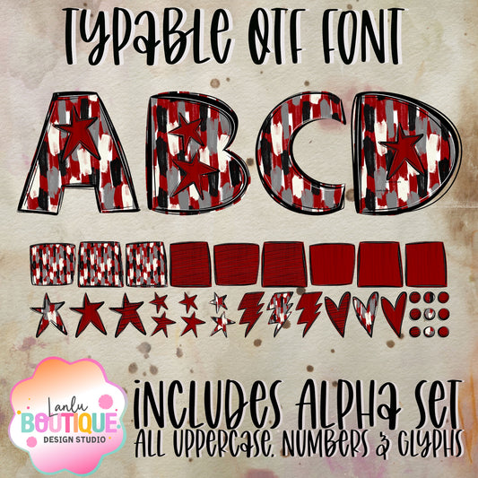 Maroon Paintbrush Spirit OTF Typable Alpha
