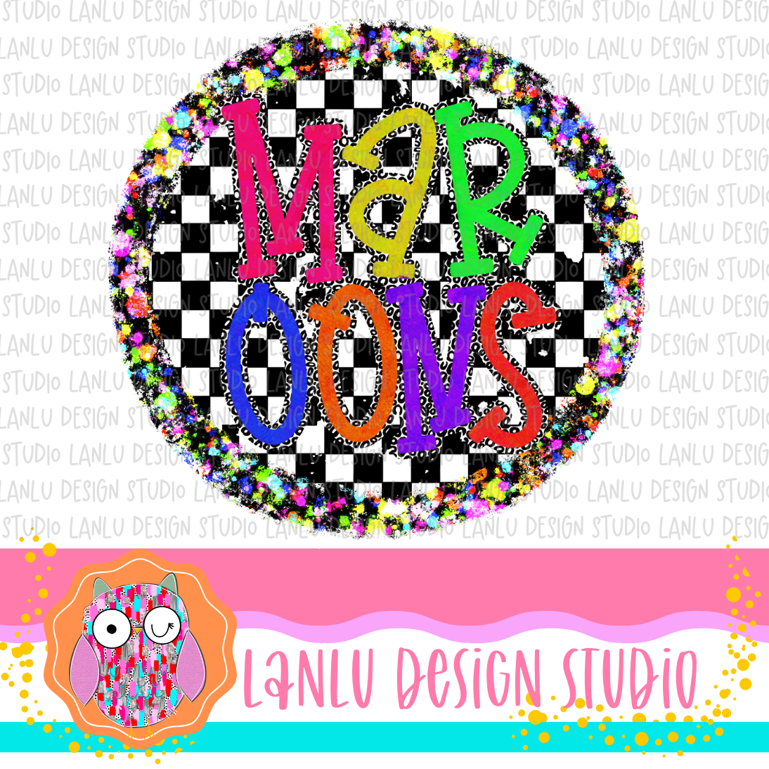Preppy Brights Checkered Mascot PNG |Maroons I (Copy)