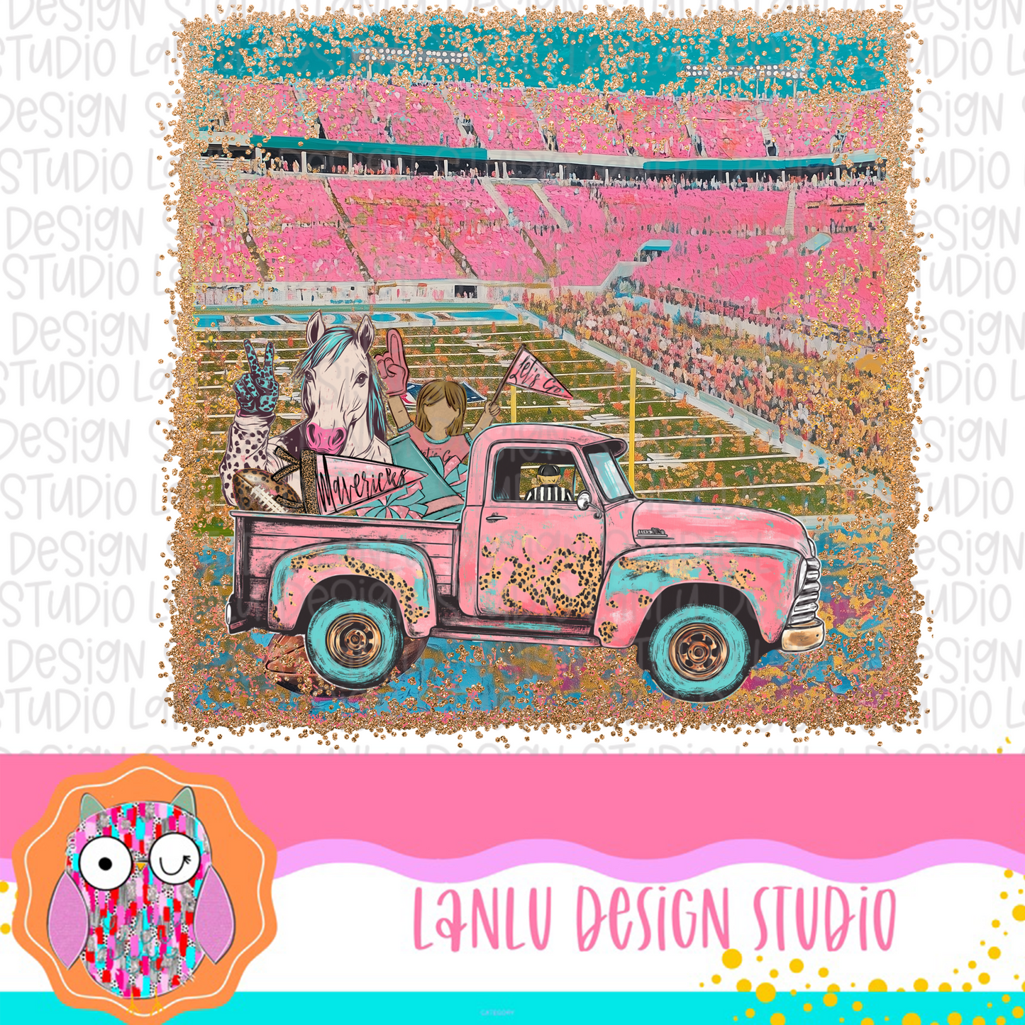 Preppy Tailgates & Touchdowns Stadium Mascot PNG