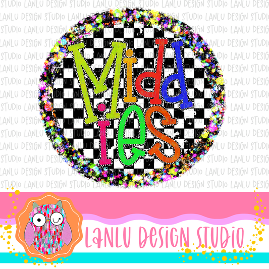 Preppy Brights Checkered Mascot PNG |Middies I