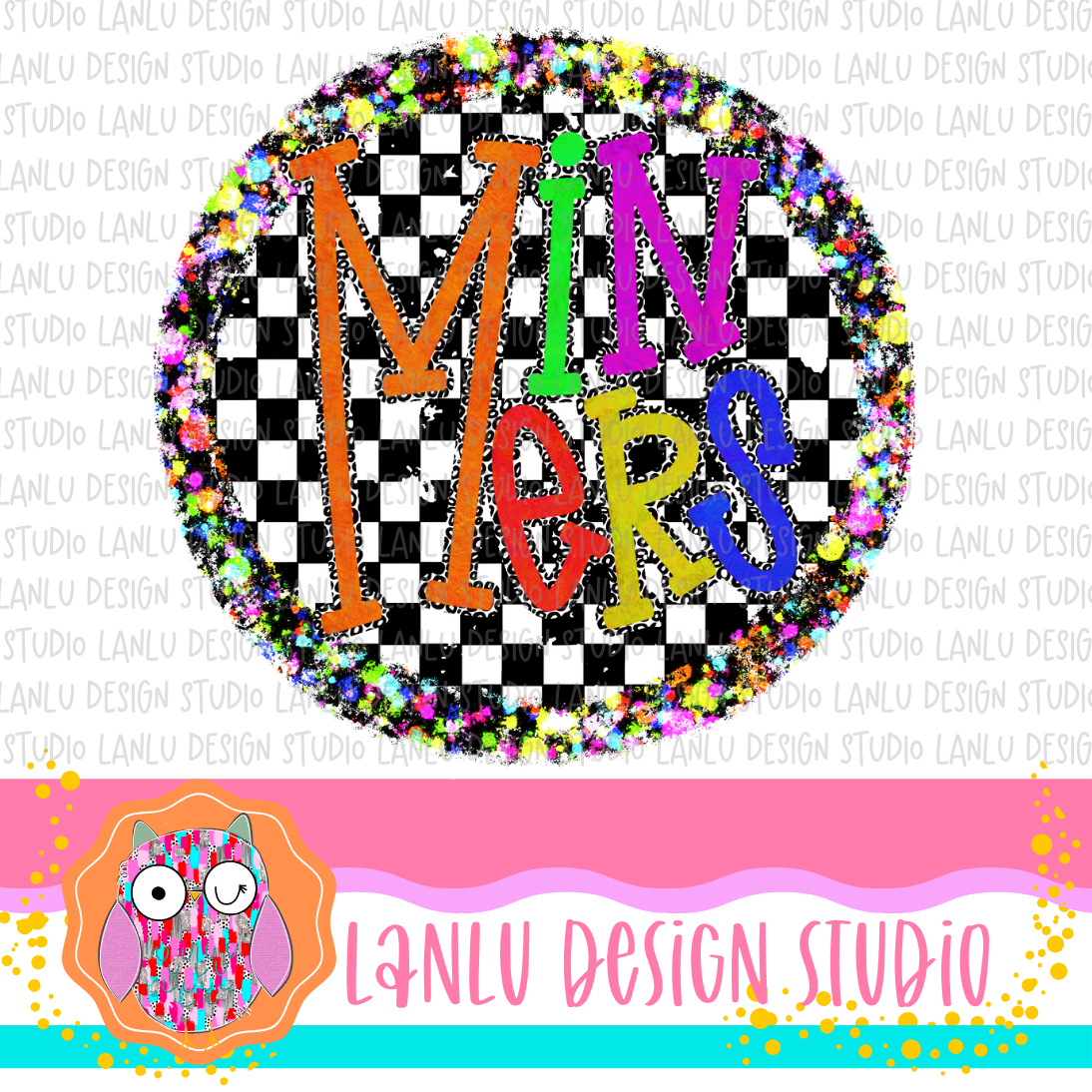 Preppy Brights Checkered Mascot PNG |Miners I