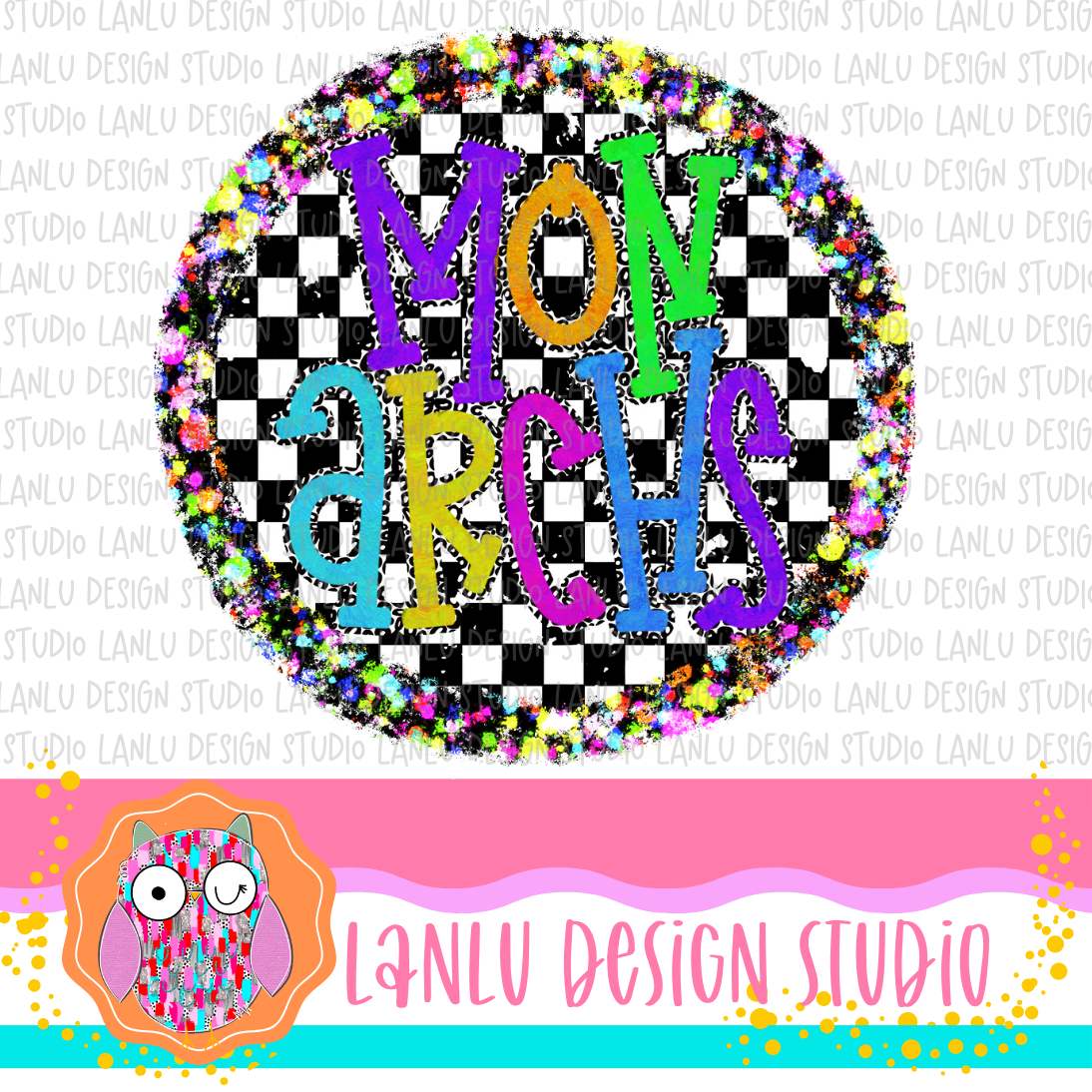 Preppy Brights Checkered Mascot PNG | Monarchs II