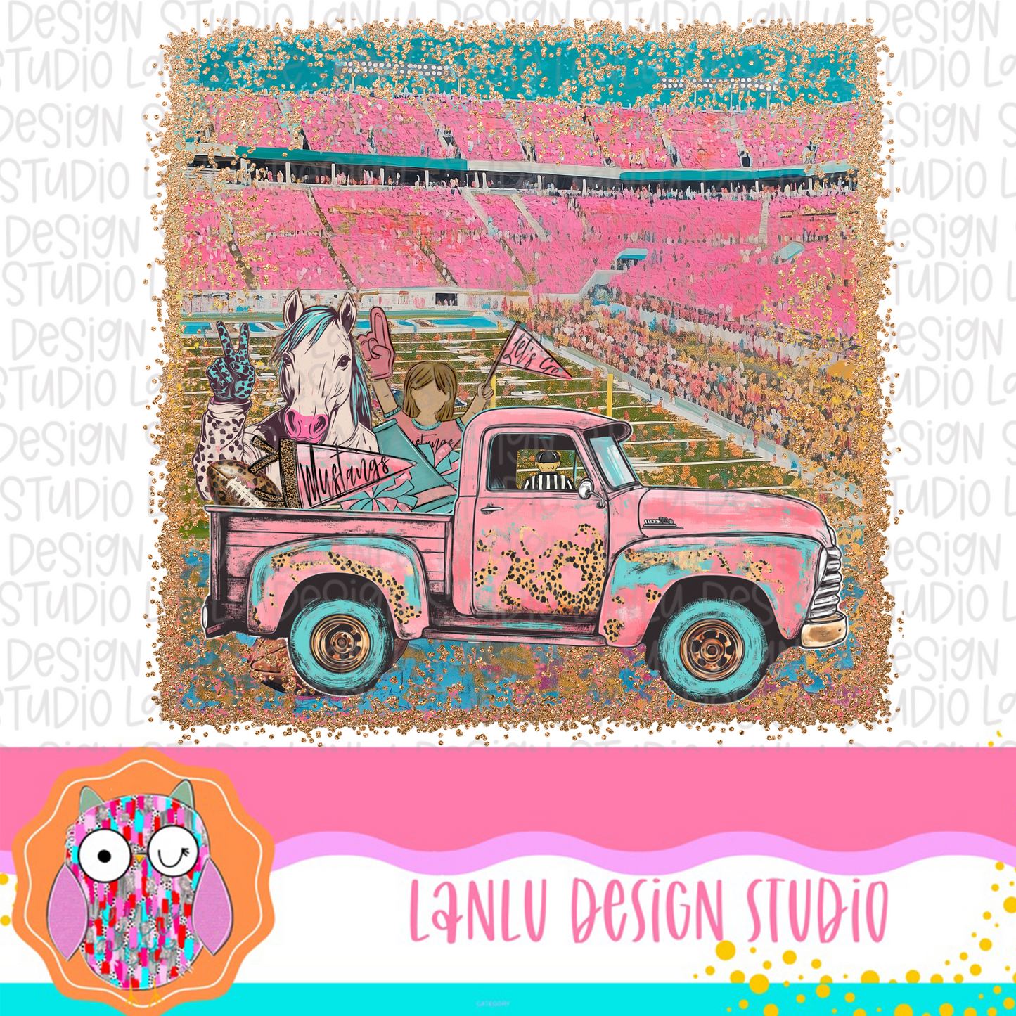 Preppy Tailgates & Touchdowns Stadium Mascot PNG