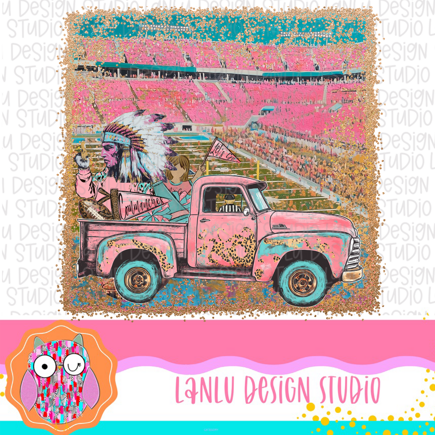 Preppy Tailgates & Touchdowns Stadium Mascot PNG