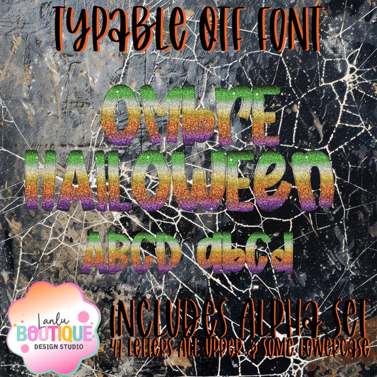 Ombre Halloween Glitter OTF Typable Hand drawn Font