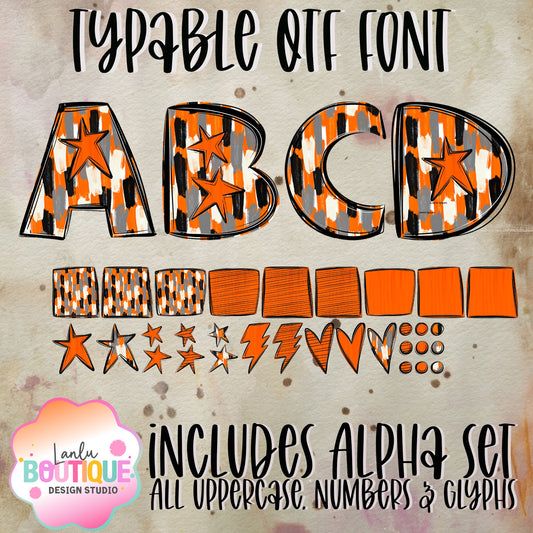 Orange  Paintbrush Spirit OTF Typable Alpha